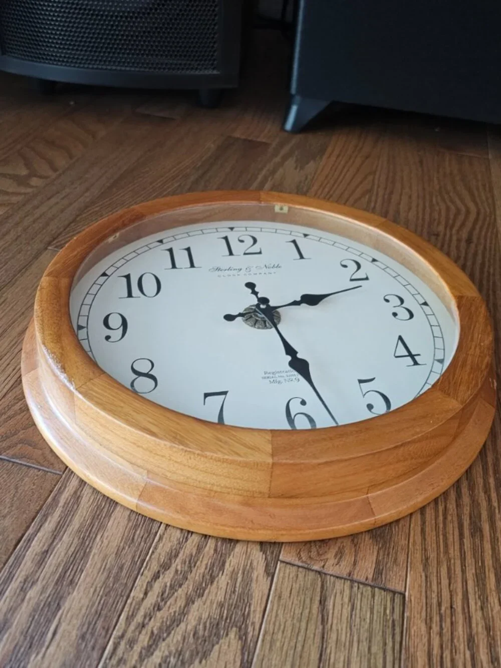 Vintage Sterling and Noble Quartz Wood Wall Clock
